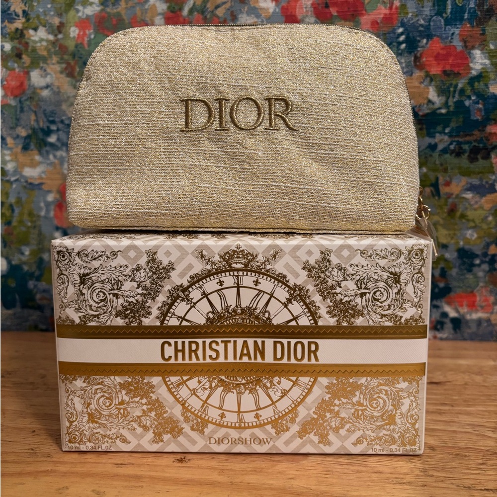 Dior Shimmering Gold Makeup Bag